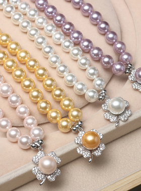 通勤施家珍珠项链手链耳环套装