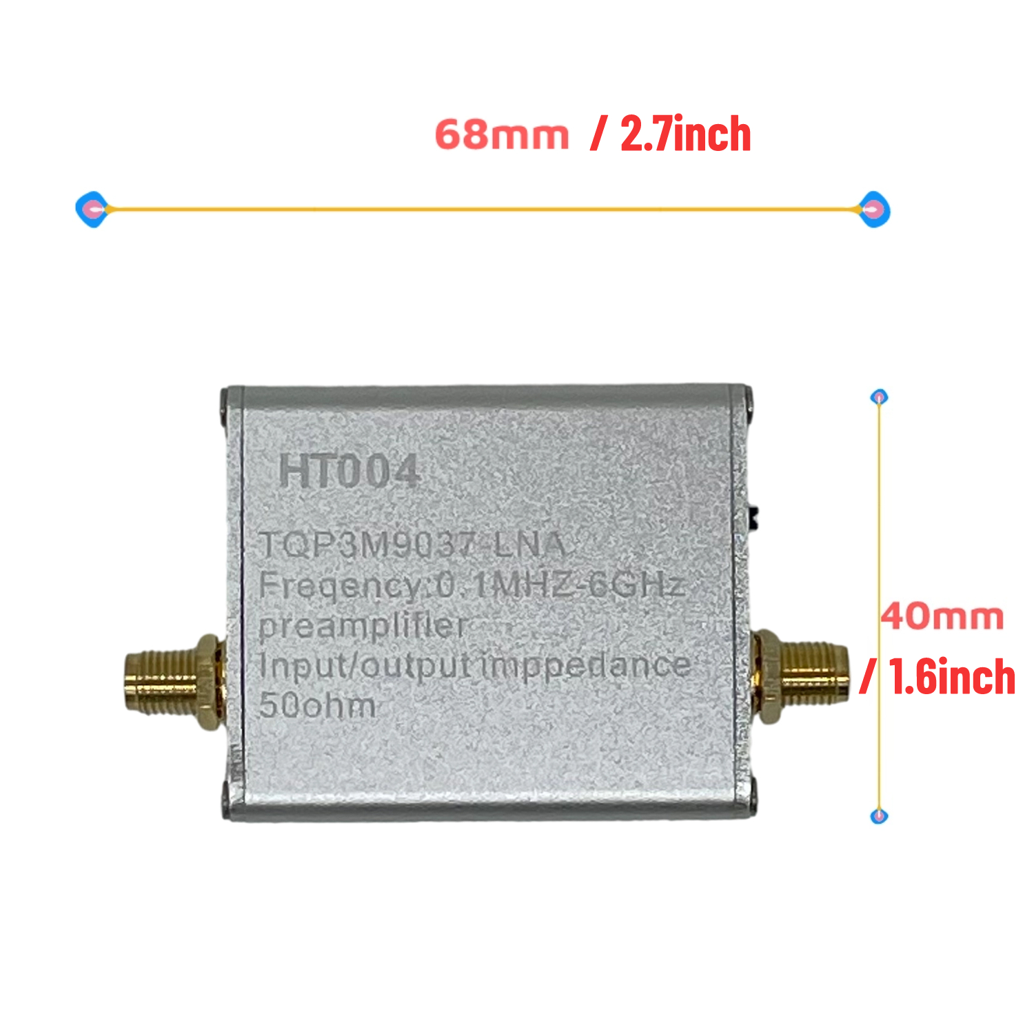 HT004全频段低噪声无线电信号放大器高增益功率射频放大器LNA模块-图1
