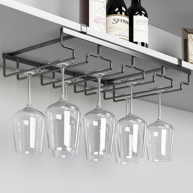 免打孔不锈钢304悬挂酒杯架家用红酒架摆件红酒杯挂架高脚杯倒挂,淘宝优惠券,粉丝福利购,淘宝优惠卷