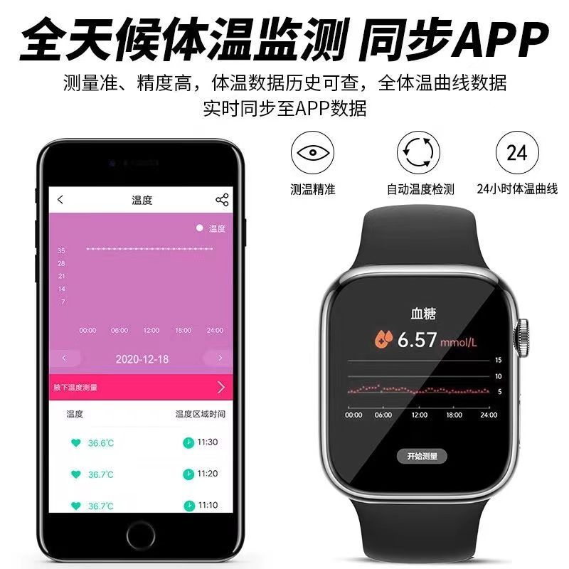 高精准无痛实时测血糖尿酸血脂手环监测血氧血压手表电话蓝牙腕表-图2