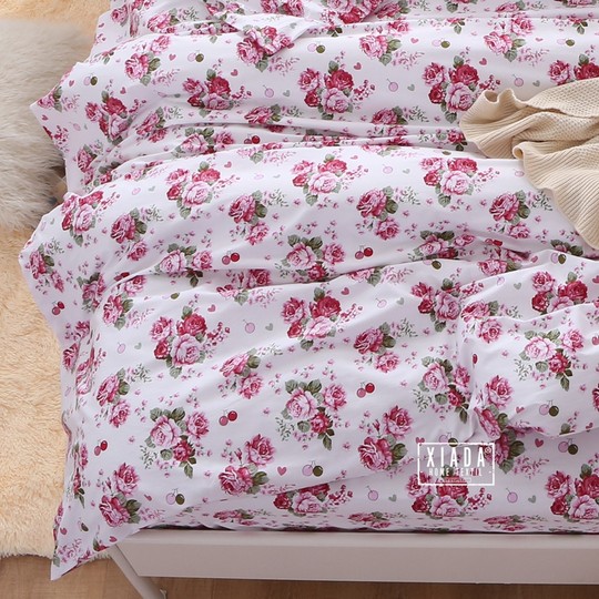 美式大花枕套一对纯棉2只成人大号全棉枕芯套单人学生一只装48x74