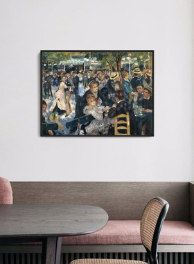 雷诺阿《红磨坊的舞会》印象派名画客厅装饰画餐厅卧室墙壁挂画