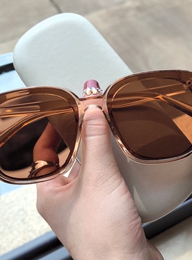 白色大框墨镜防紫外线方圆脸显瘦