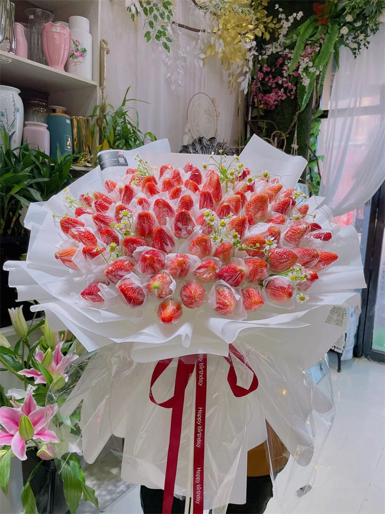 手工diy水果零食荔枝花束材料包装纸制作送女朋友520情人节礼物