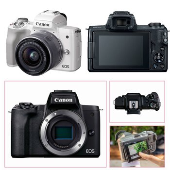 Canon EOS M50 mark2 ລຸ້ນທີ 2 ລະດັບການຖ່າຍຮູບການເດີນທາງທີ່ມີມູນຄ່າສູງທີ່ມີຄວາມຄົມຊັດສູງແບບພົກພາ, ກ້ອງຖ່າຍຮູບ mirrorless ດິຈິຕອນ.