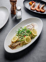 Creative Ceramic Oval fish dishes Home Steamed Fish Dishes Large Sauces Superior Sensation Vegetable Dish Commercial Hotel Cutlery