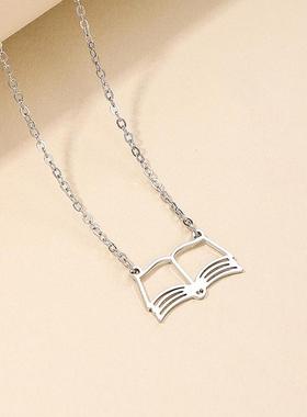 金属镂空书本吊坠毕业季礼物