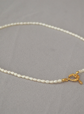 唯美水米粒小珍珠短款气质项链