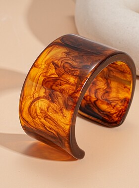 手饰女士不规则宽边醋酸手镯