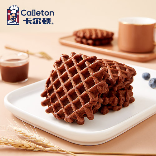 【丁禹兮代言】卡尔顿生巧爆浆华夫饼巧克力面包蛋糕早餐食品夹心 - 图3