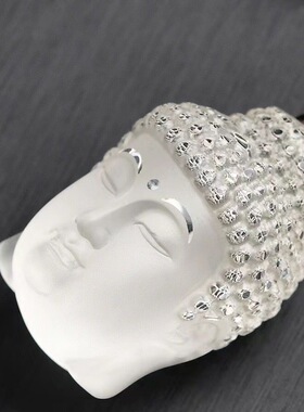 天然白水晶佛头吊坠男女款项链挂坠雕工精湛高端珠宝礼物