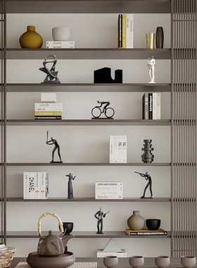 速发创意运动样物人板间客厅书房书柜摆架桌面装饰品组合书件