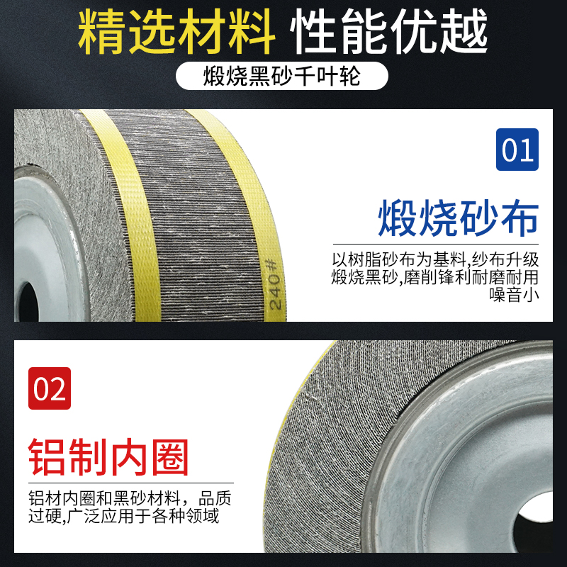 煅烧千叶轮200/250/300砂布轮金属不锈钢打磨片百叶片千页轮抛光 - 图1