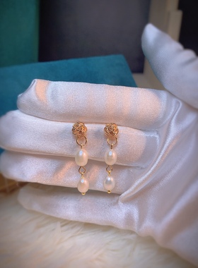 新款轻奢淡水珍珠耳环 优雅气质风 年会礼服旗袍配饰 耳夹耳环款