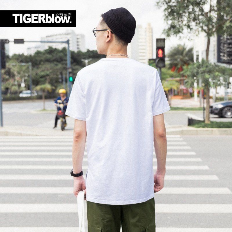 潮牌大码欧美高街嘻哈长短袖男t恤 tigerblowT恤