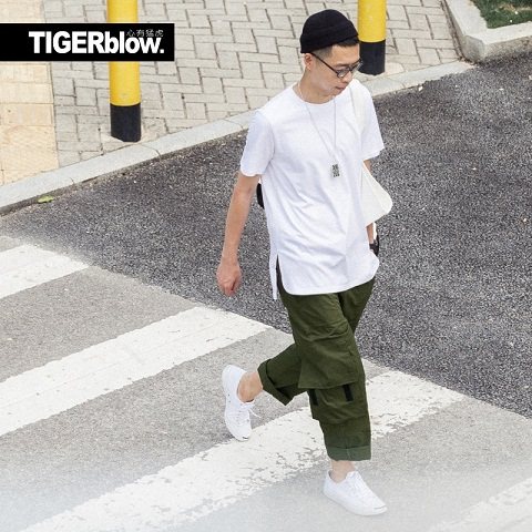 潮牌大码欧美高街嘻哈长短袖男t恤 tigerblowT恤