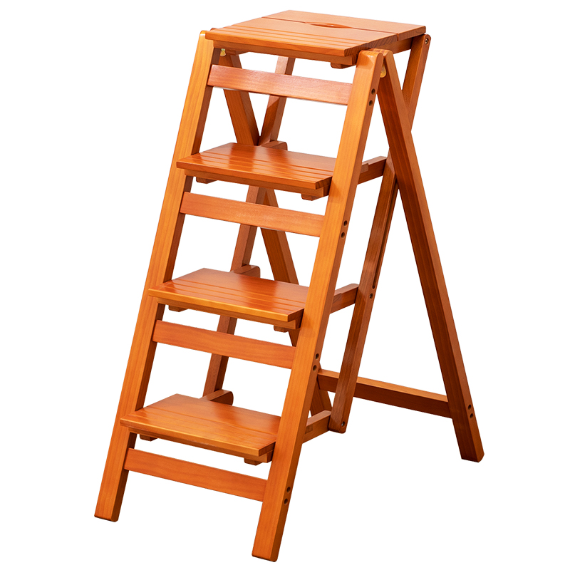 木马人实木折叠梯椅家用梯子椅子两用梯凳室内多功能登高踏板楼梯-图3