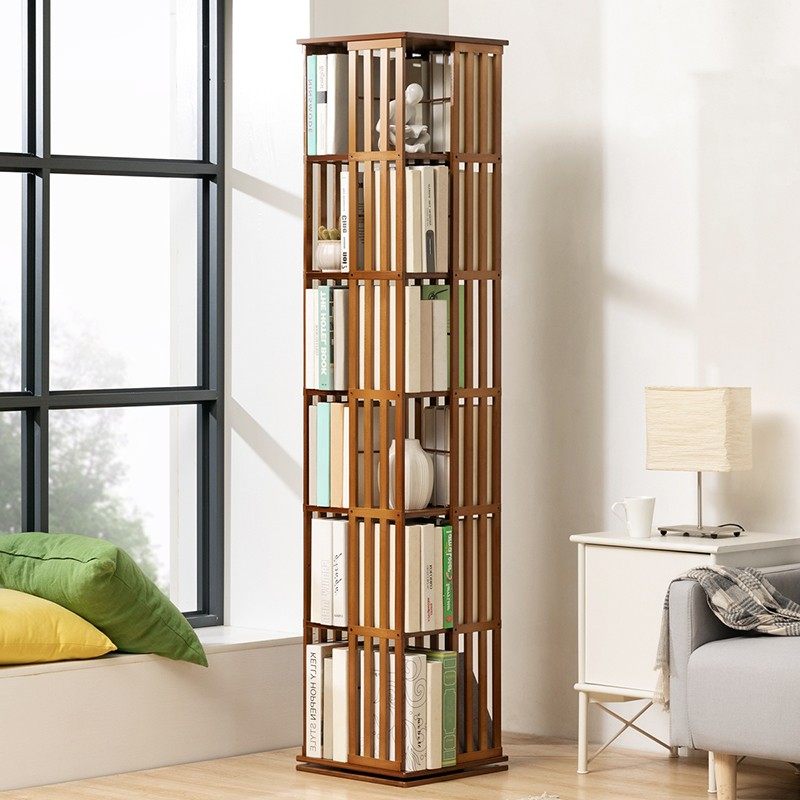 旋转书架书柜子落地家用置物架儿童图书馆客厅多层储物柜简易实木,淘宝优惠券,粉丝福利购,淘宝优惠卷