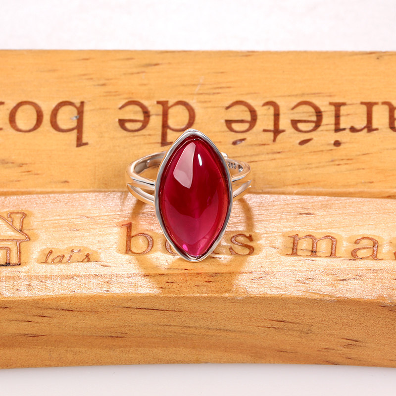 嘉顺泰银甜美公主风红宝石小巧戒指 嘉顺戒指/指环