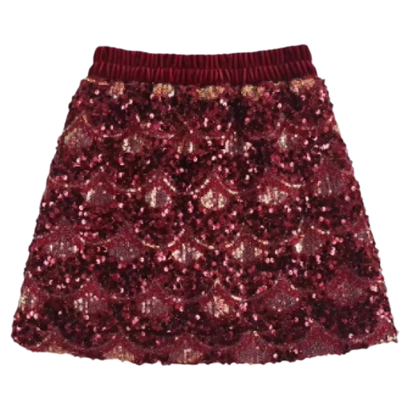 童装女童半身裙冬季新年儿童红色闪亮珠片裙子小女孩过年加绒短裙,淘宝优惠券,粉丝福利购,淘宝优惠卷