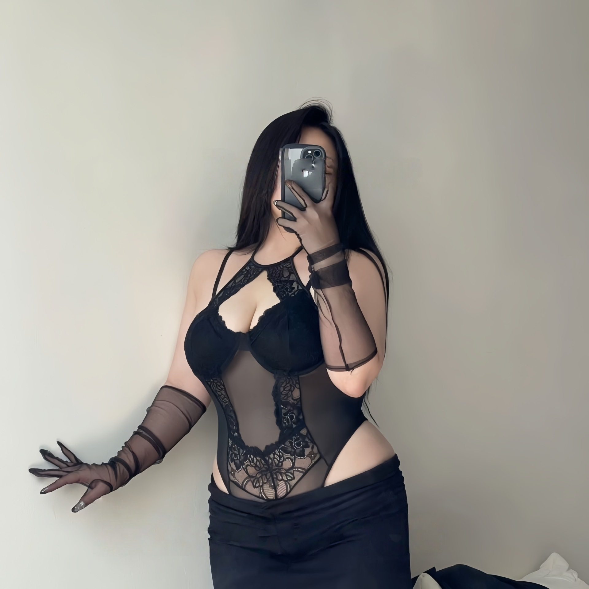 大码蕾丝网纱拼接镂空套脖绑带街头辣妹风内搭可拆卸胸垫连体衣女,淘宝优惠券,粉丝福利购,淘宝优惠卷