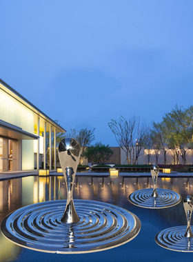 速发纹锈钢水滴雕塑镜面抽象水波不摆件装饰户落庭院水池外地景观