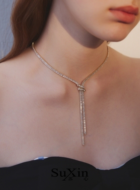 苏心钛钢超长锁骨链女小众轻奢