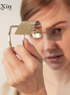 苏心简约夸张欧美风气质手环女小众设计款冷淡风开口手镯手饰女