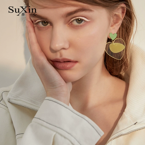 苏心 Небольшие дизайнерские универсальные серьги, простой и элегантный дизайн, популярно в интернете