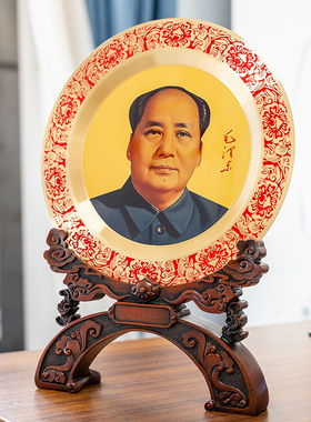 铜像装饰画像摆件铜盘客厅礼品