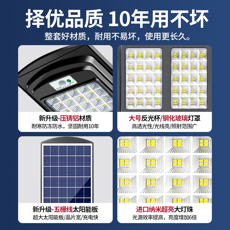 太阳能灯超亮大功率人体感应照明灯 宣光景观庭院灯饰