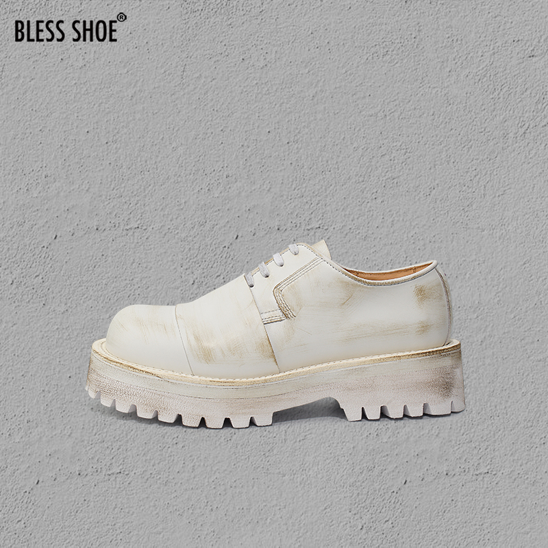 BLESS SHOE X kikat DERBY 固特异工艺厚底德比鞋 全真皮大头皮鞋 - 图2