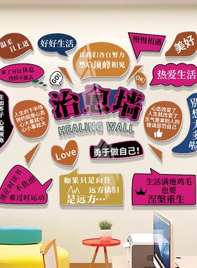 速发创意心理导询室文化墙装饰打卡拍照区心围布置氛灵驿站辅咨班