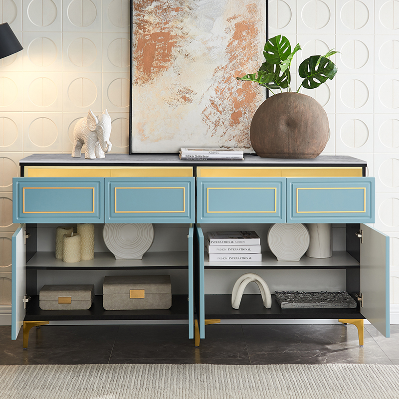 翡翠鸟轻奢餐边柜现代简约厨房置物碗柜茶水柜备餐柜客厅靠墙边柜