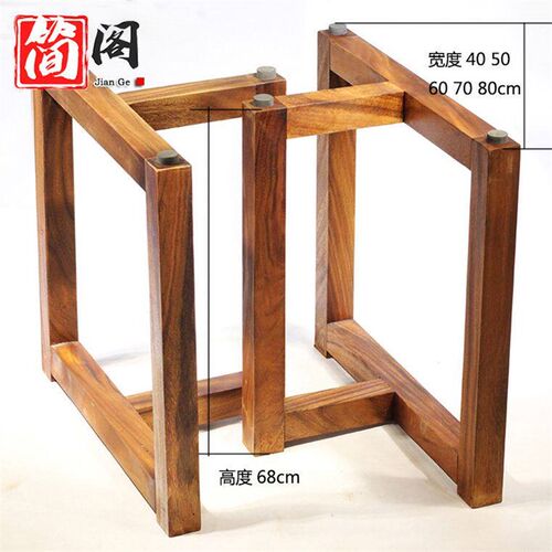 速发胡桃木桌子腿实木桌脚实木原木圆桌岩板餐桌腿茶桌茶台配套桌 - 图0