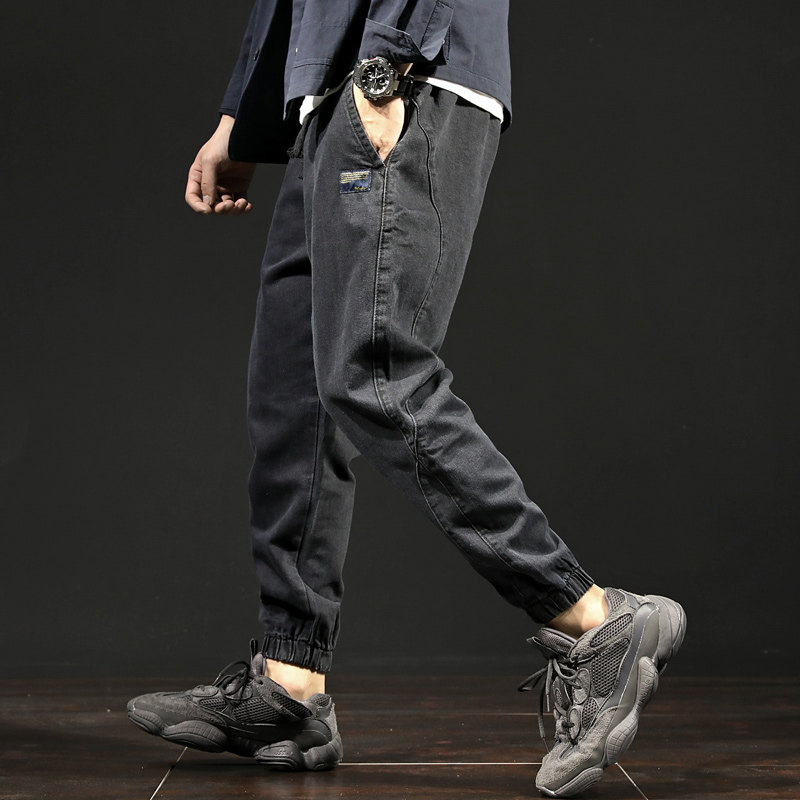 秋季哈伦男宽松加肥加大码小脚裤子 酷依潮人牛仔裤