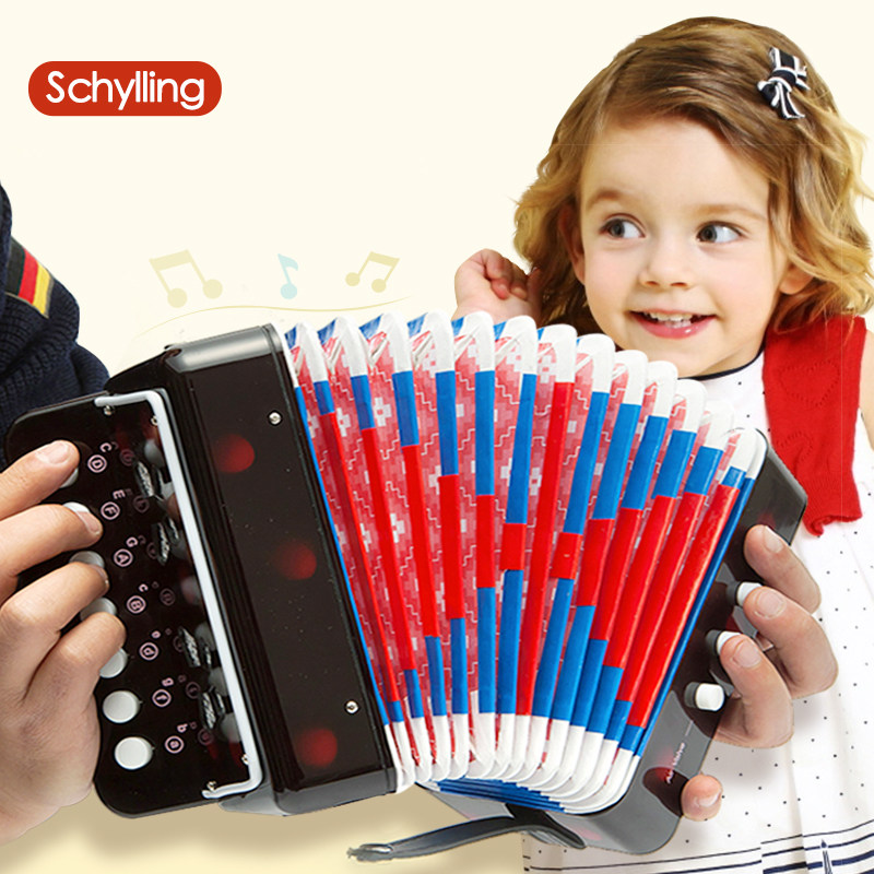 schylling玩具可弹奏启蒙手风琴 杰尼母婴玩具小提琴/手风琴