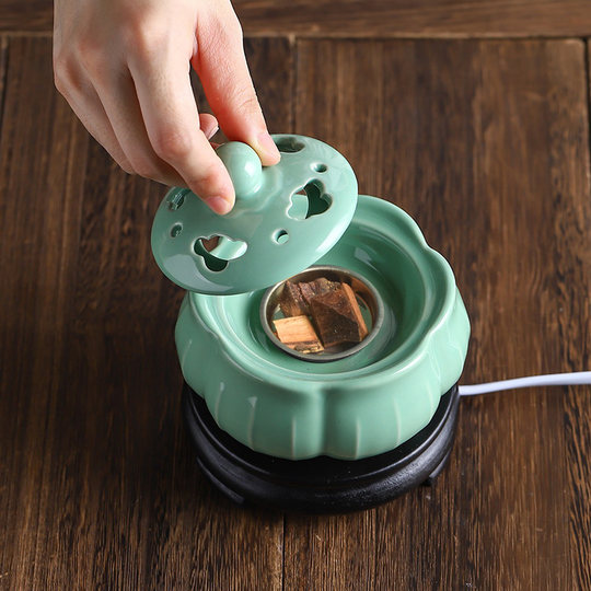 Электрическая курильница с регулировкой температуры по времени, керамический древесный порошок лотоса