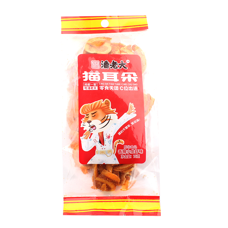 潘老大猫耳朵锅巴波浪蔬菜75g*20包香辣麻辣酥脆膨化休闲零食小吃 - 图2