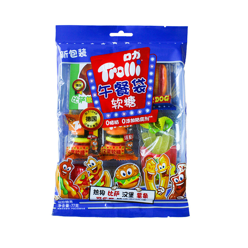口力午餐袋软糖77g糖果零食聚会派对小吃趣味造型橡皮糖正品包邮,淘宝优惠券,粉丝福利购,淘宝优惠卷
