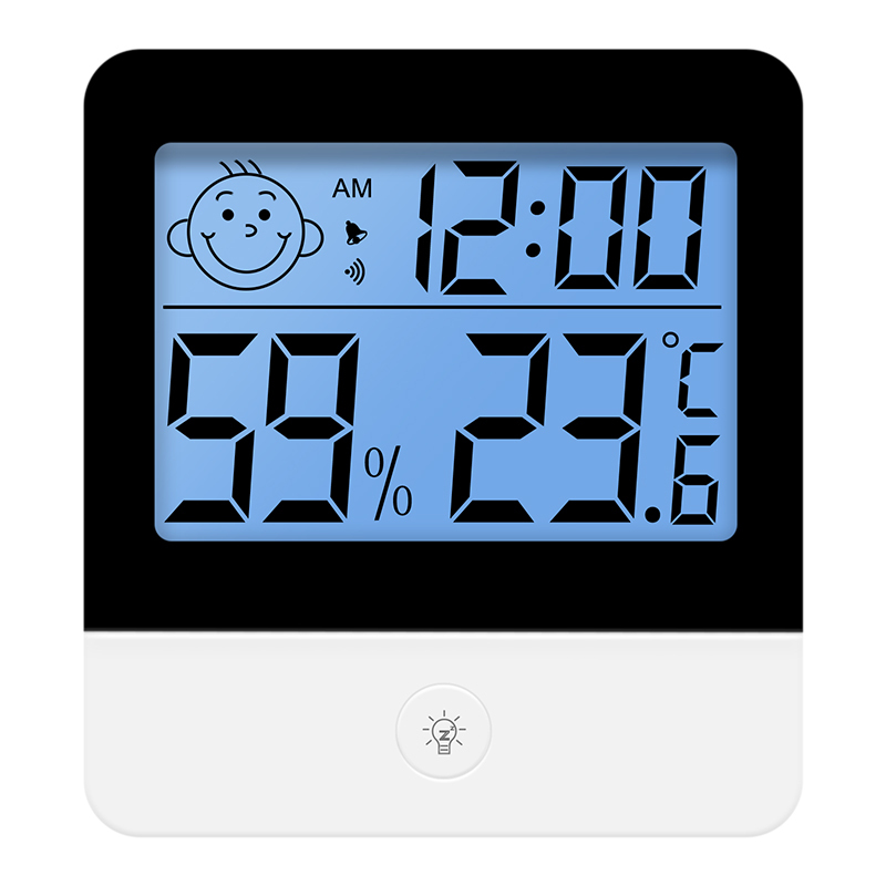 Zhigao multifunctional alarm clock temperature and humidity meter high precision indoor baby room gas greenhouse temperature home precise thermometer