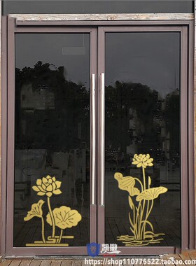 PVC莲花荷花贴纸佛具店