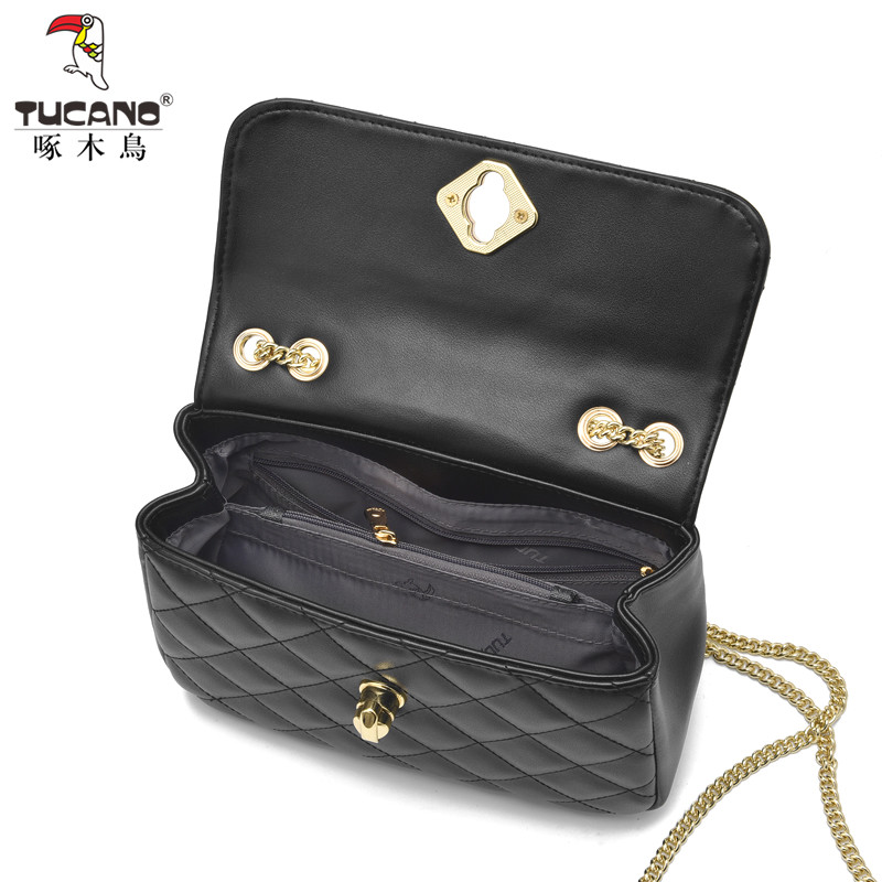 啄木鸟2020新款菱格链条包潮小方包 啄木鸟凌鼎女士包袋