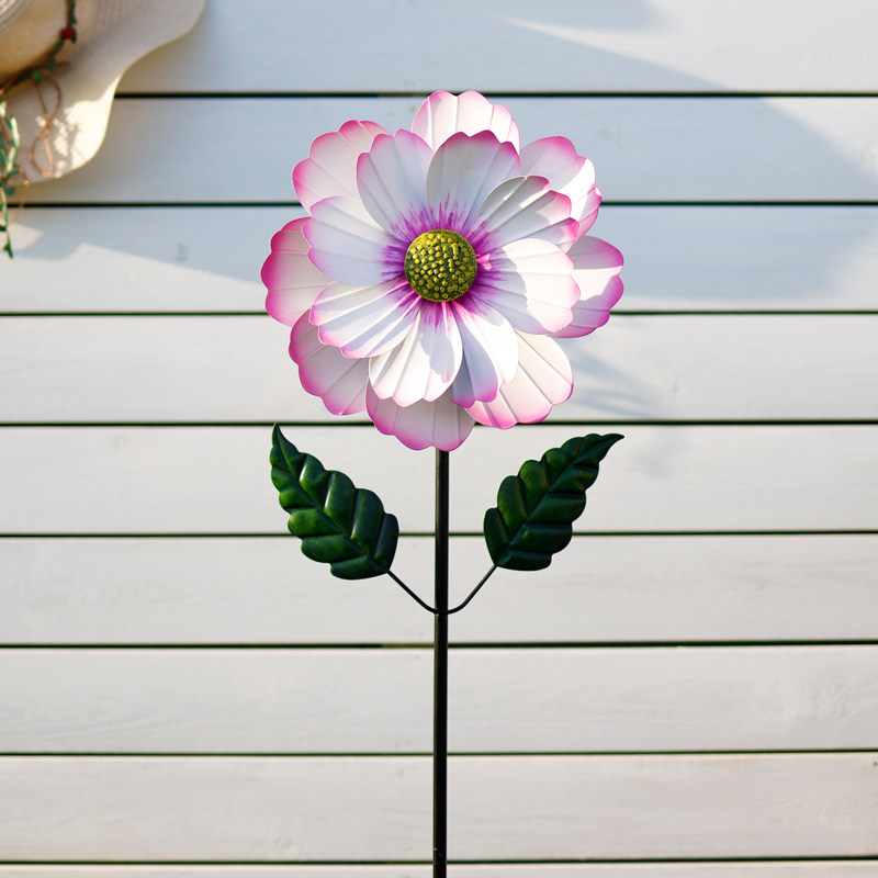 景区田园户外观赏花朵款唯美粉色复古牡丹花庭院铁艺装饰风车摆件,淘宝优惠券,粉丝福利购,淘宝优惠卷