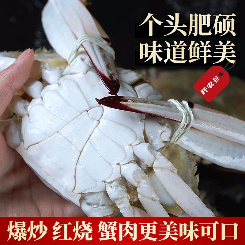 轩农谷 舟山特产 液氮活冻 梭子蟹 3斤装（ 3~5两/只）天猫优惠券折后￥108顺丰包邮