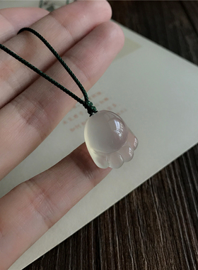 萌物天然冰种猫爪治愈系小孩吊坠