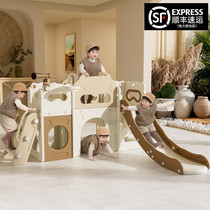Slide-slide indoor home children 3 to 10 year old foldable baby large kindergarten slide-and-swing two-in-one