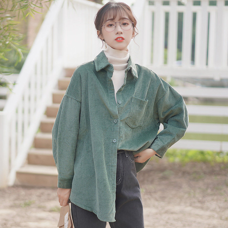 复古港味加厚中长款灯芯绒2020衬衫 叙夏衬衫