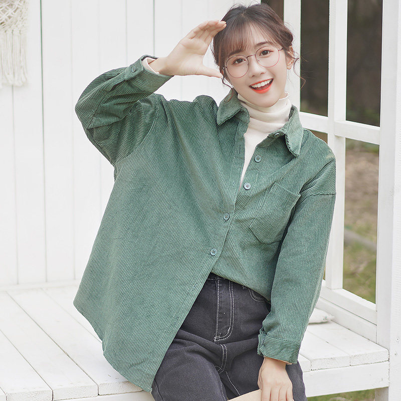 复古港味加厚中长款灯芯绒2020衬衫 叙夏衬衫