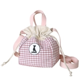 三色补丁 Японская свежая сумка через плечо для школьников, сумка для еды, на шнурках